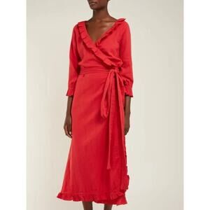 Rhode Resort Red Red Jagger Wrap Dress size L